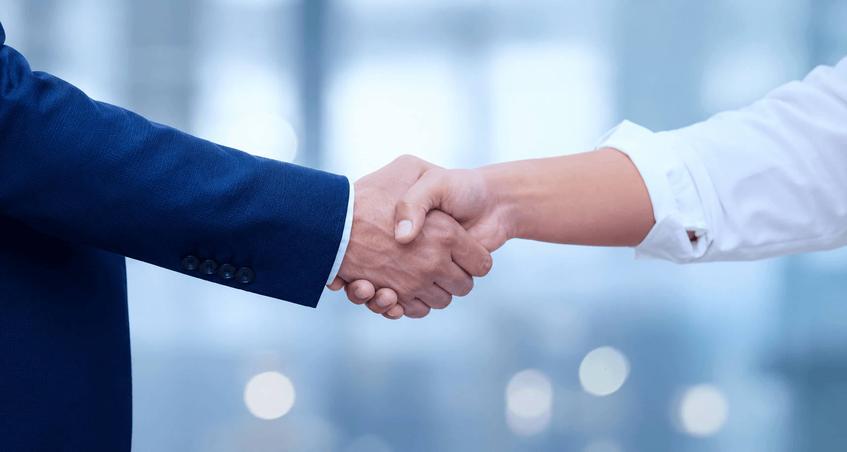 Business professionals shaking hands
